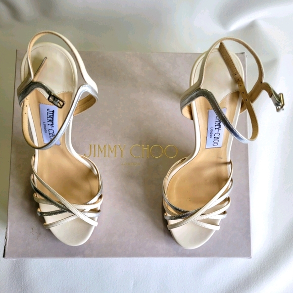 NWT $895 Jimmy Choo Lilah Metallic Leather Sandals - Picture 10 of 13